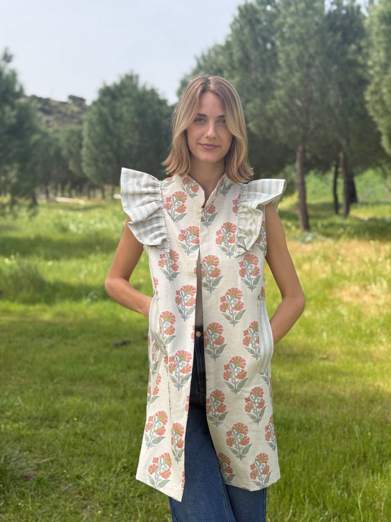 9MÁS5 Green and Rustic Beige Vest