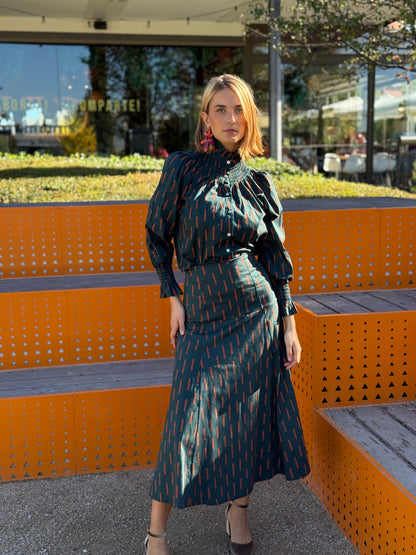 Camisa Agra Verde y Naranja