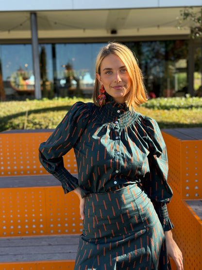 Falda Agra Verde y Naranja