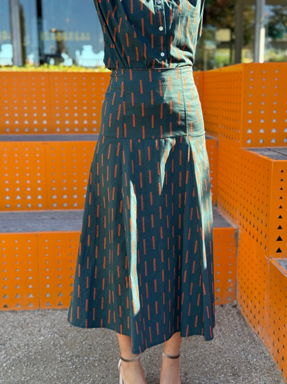 Falda Agra Verde y Naranja