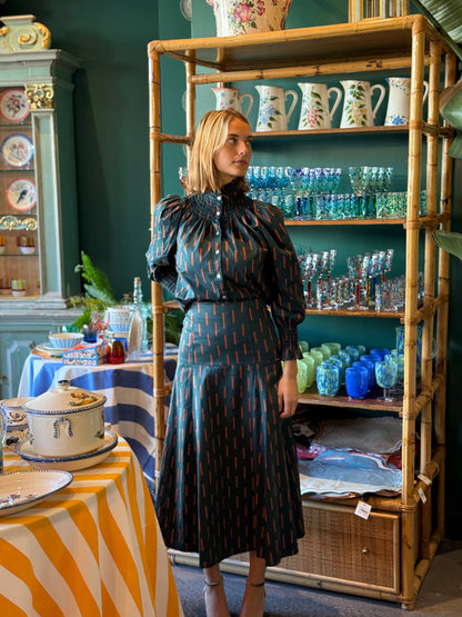 Falda Agra Verde y Naranja