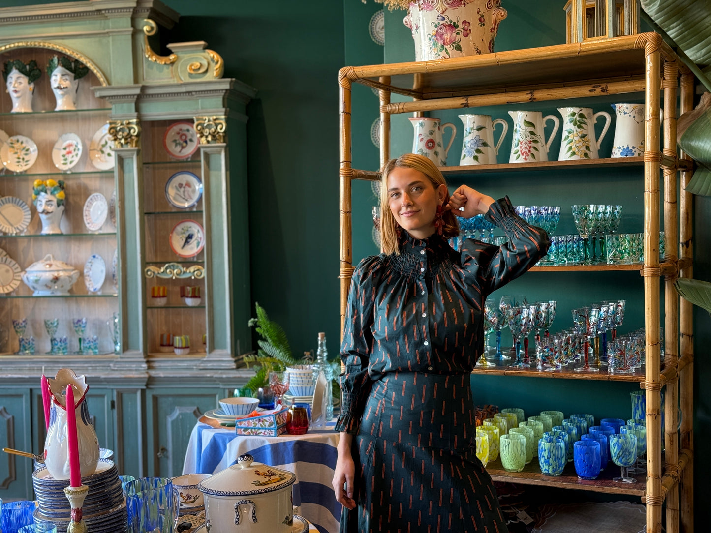 Camisa Agra Verde y Naranja