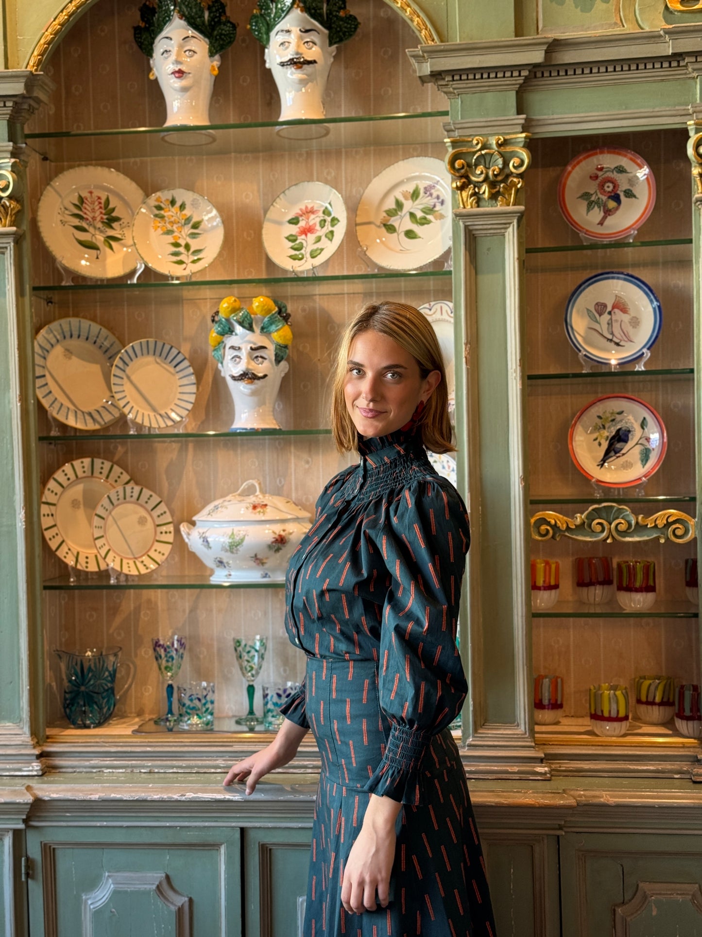 Camisa Agra Verde y Naranja