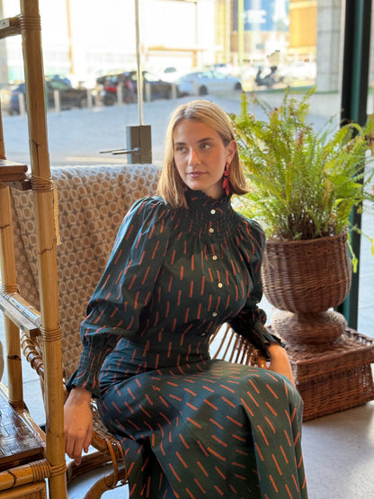 Camisa Agra Verde y Naranja