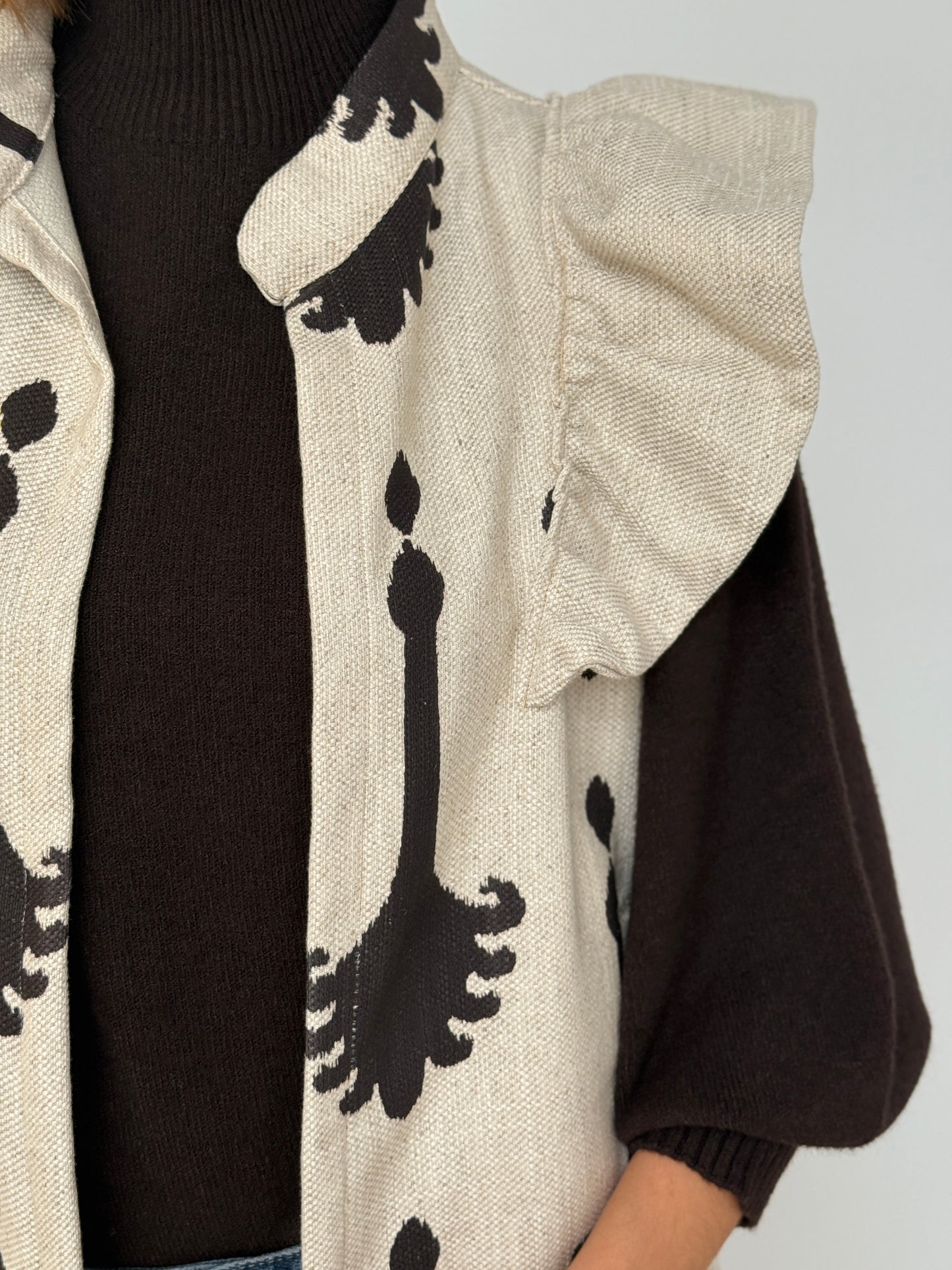 Chaleco 9MÁS5 Beige y Marrón Chocolate