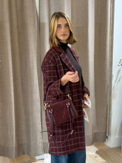 Abrigo Cuadros Burdeos