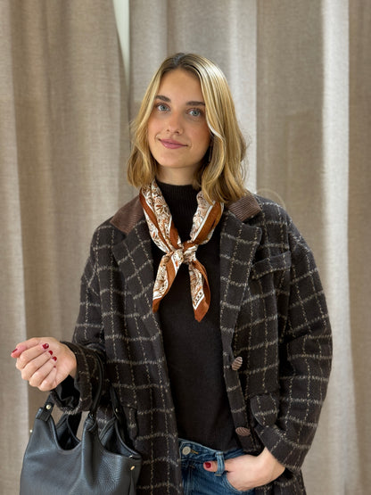 Abrigo Cuadros Marrón