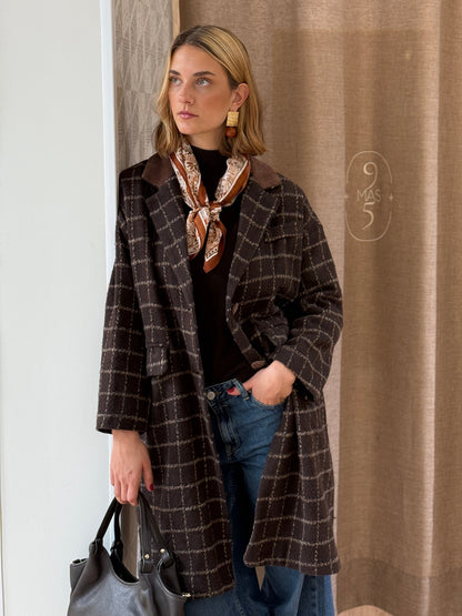 Abrigo Cuadros Marrón