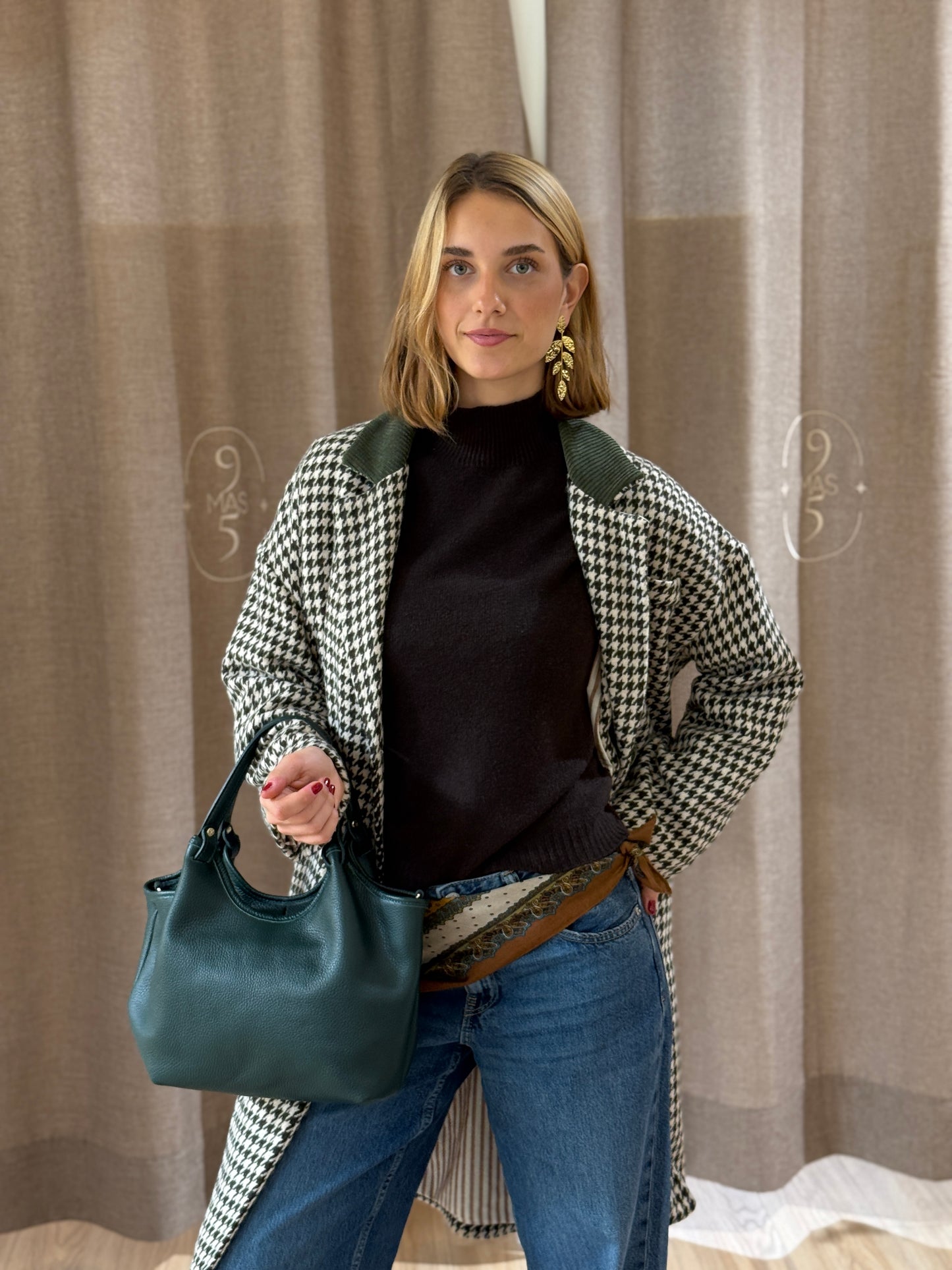 Abrigo Pata de Gallo Verde