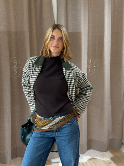 Abrigo Pata de Gallo Verde