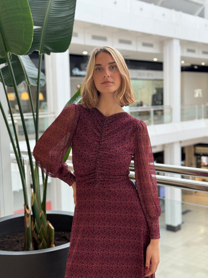 Vestido Drapeado Vino