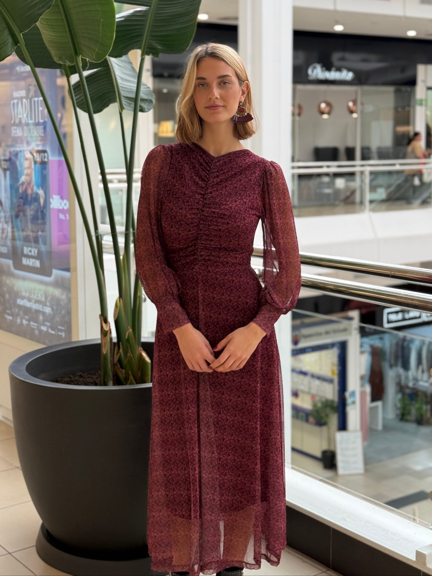 Vestido Drapeado Vino