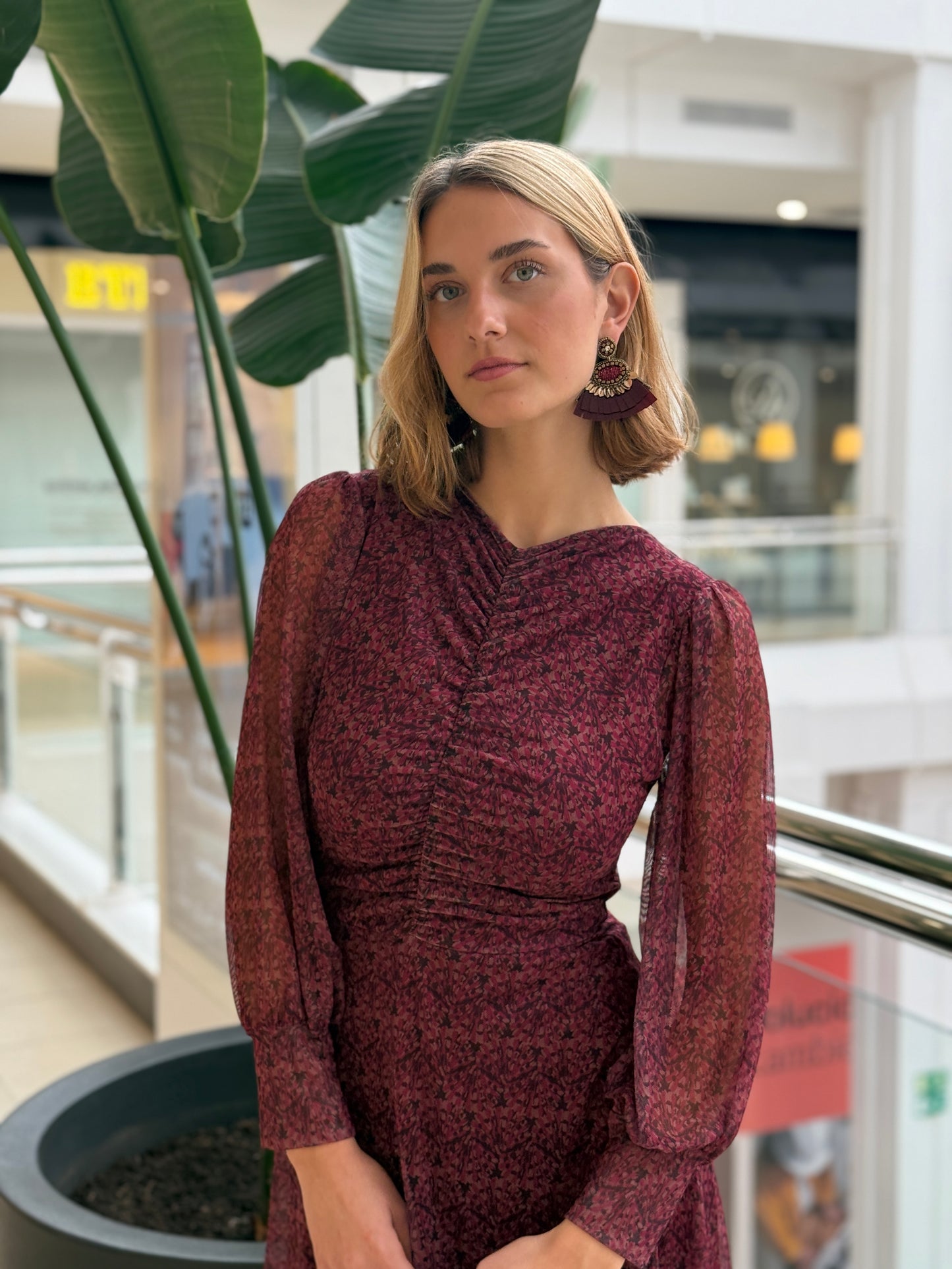 Vestido Drapeado Vino