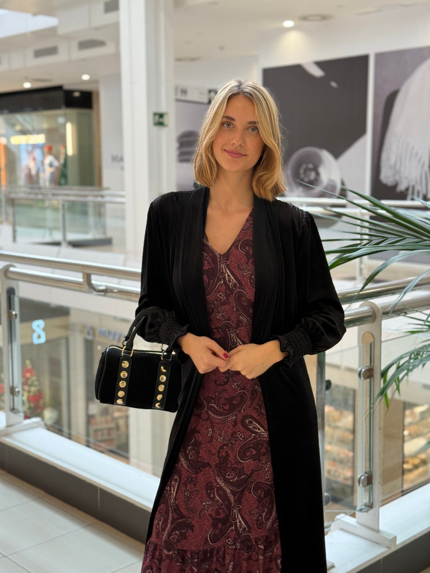 Vestido Estampado Vino