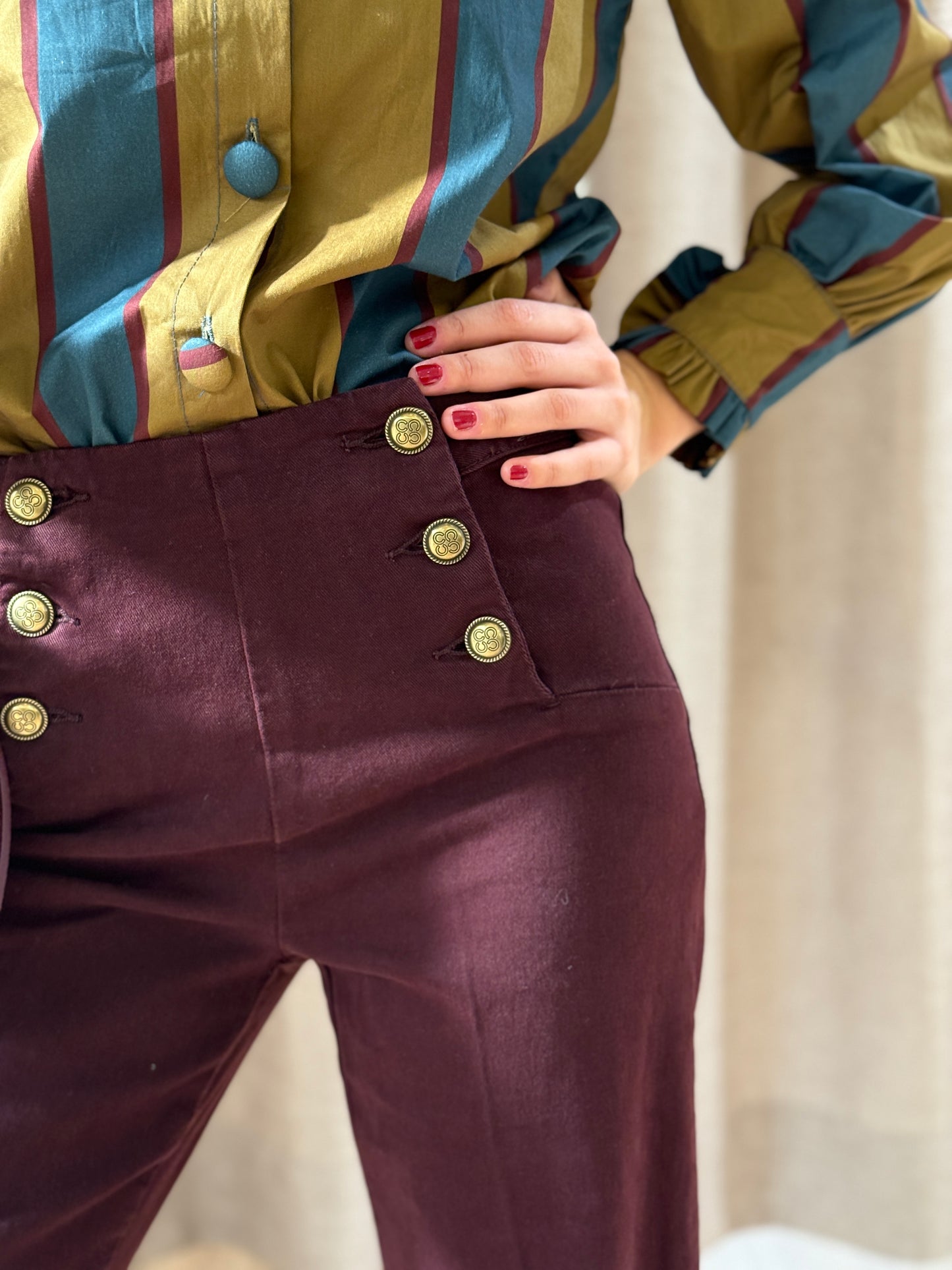 Pantalón Livorno Burdeos