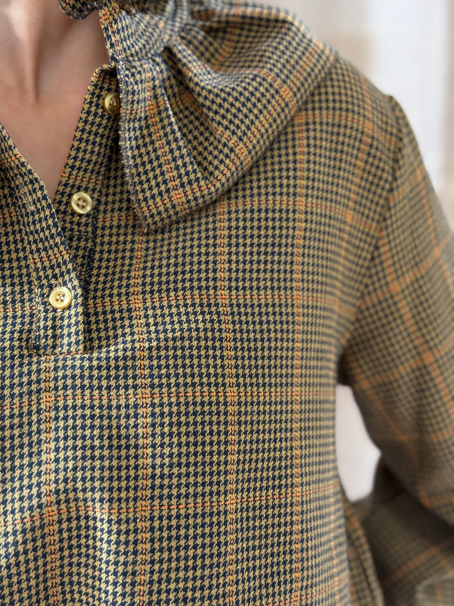 Camisa Cuello Escocesa Amarillo