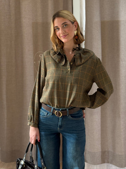 Camisa Cuello Escocesa Amarillo