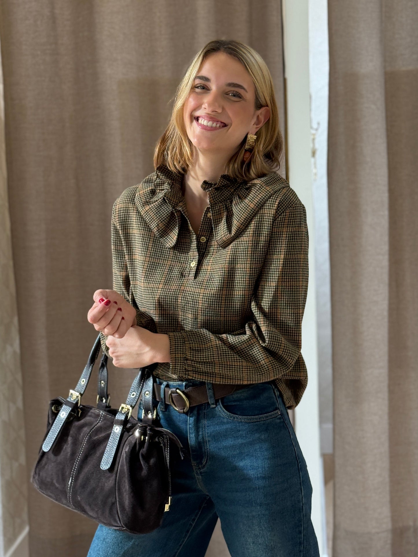 Camisa Cuello Escocesa Amarillo