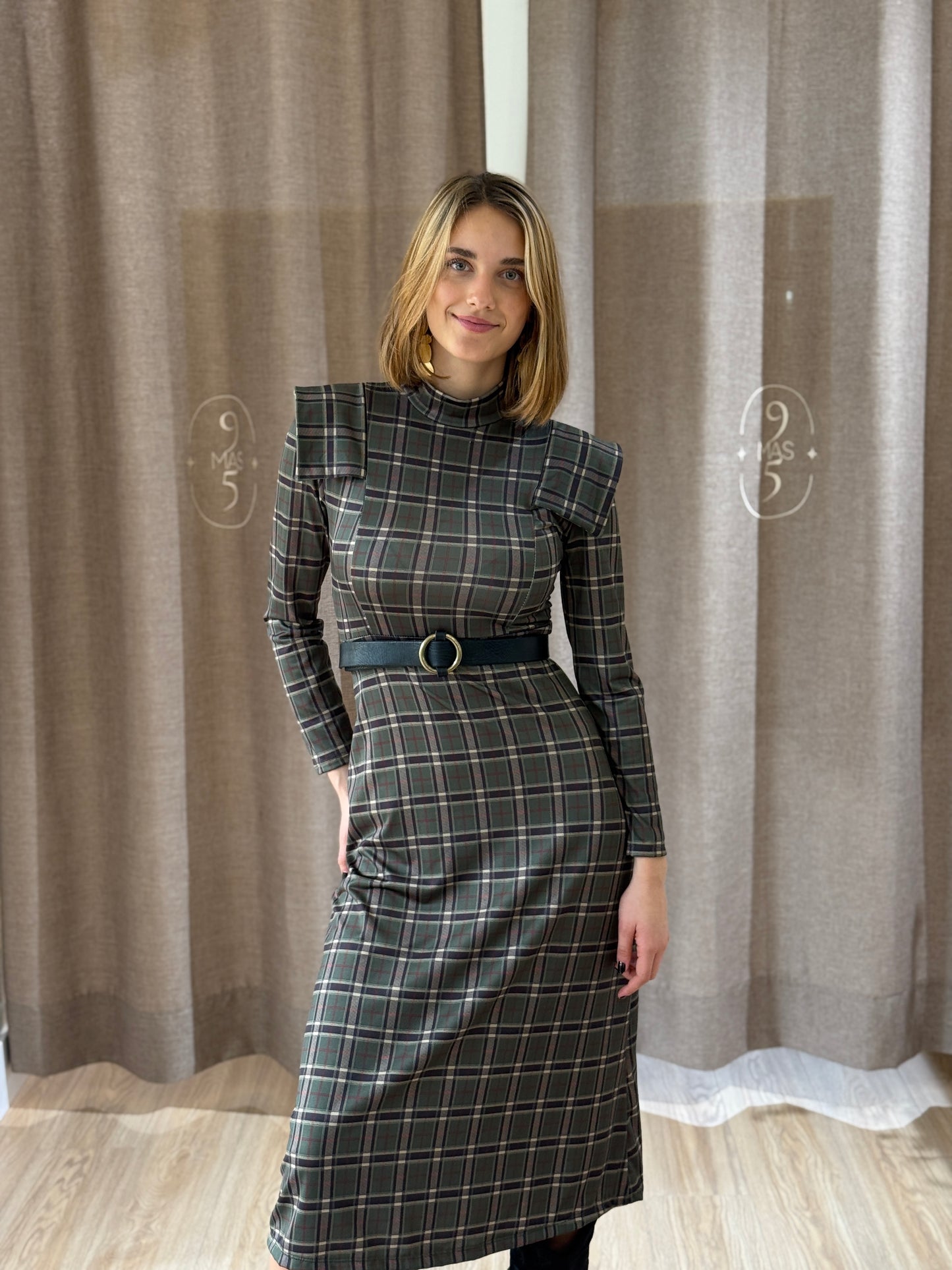 Vestido Petra Cuadros Verde