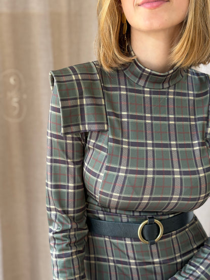 Vestido Petra Cuadros Verde