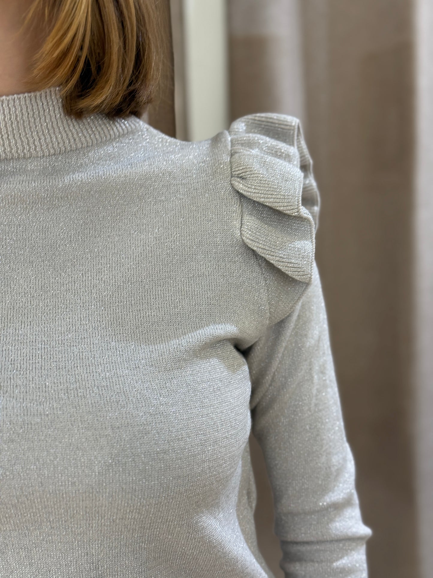 Jersey Brillo Volantes Crudo