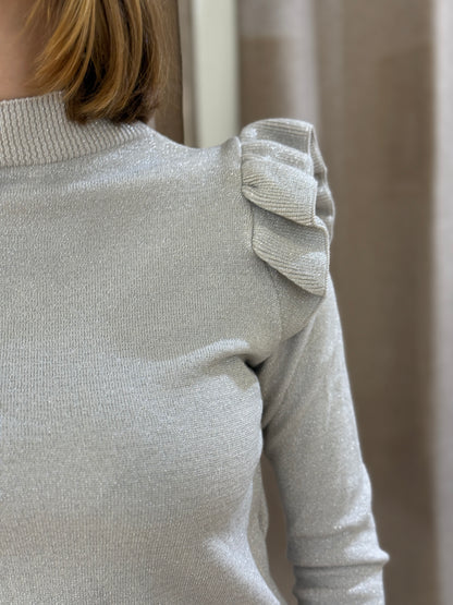 Jersey Brillo Volantes Crudo