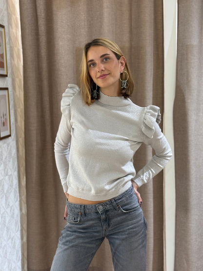 Jersey Brillo Volantes Crudo