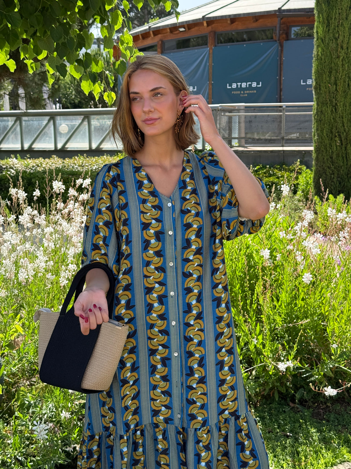 Bolso Summer Rafia Bicolor Negro