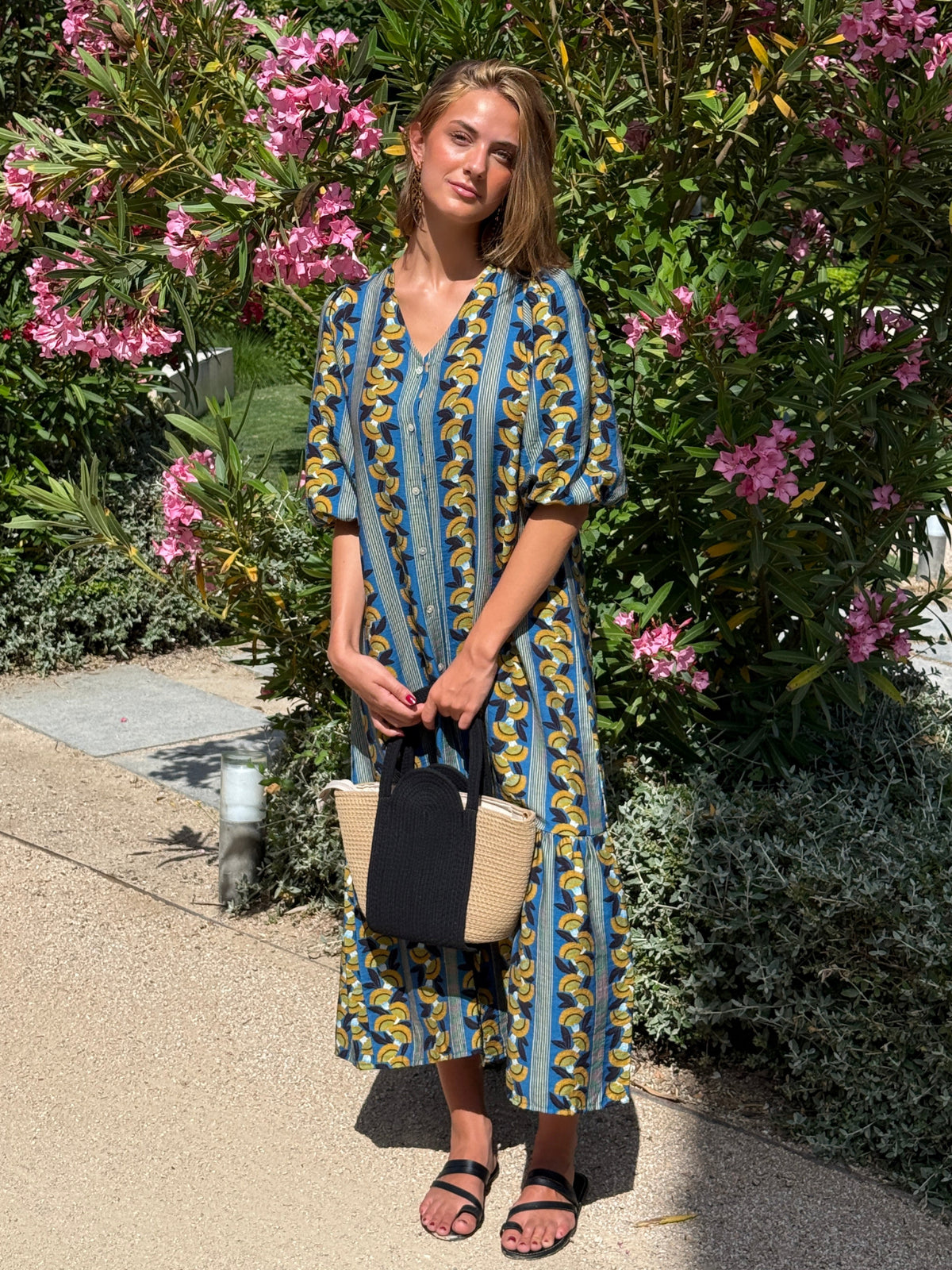 Bolso Summer Rafia Bicolor Negro