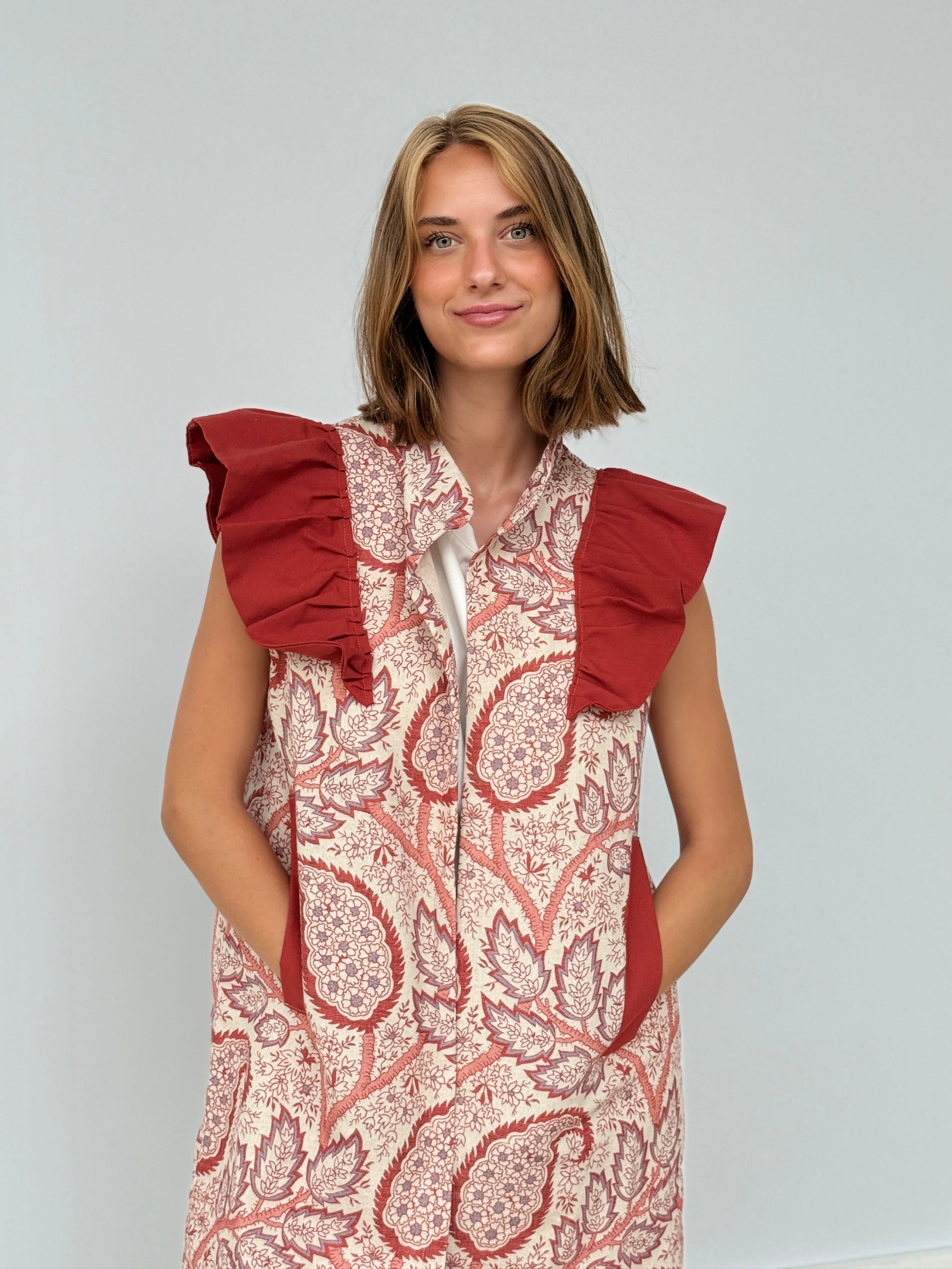 Chaleco 9MÁS5 Estampado Coral
