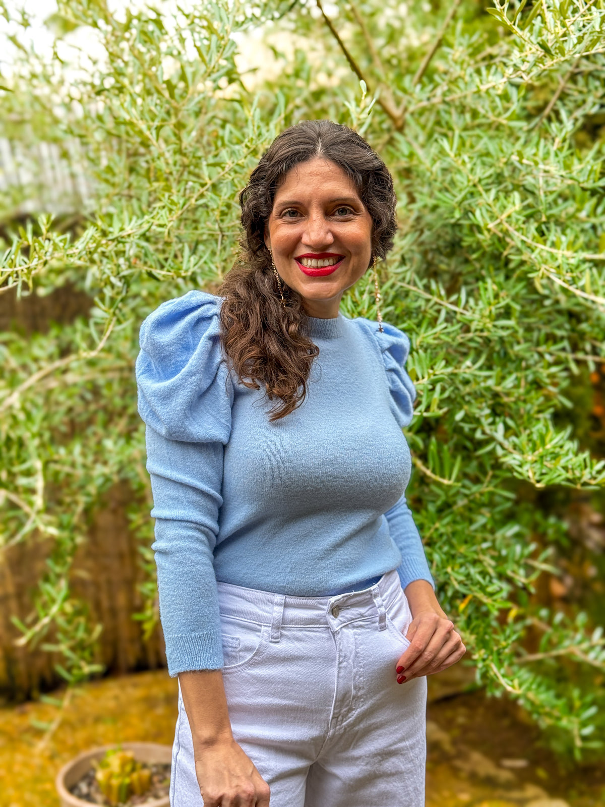 Jersey Abullonado Azul Pálido