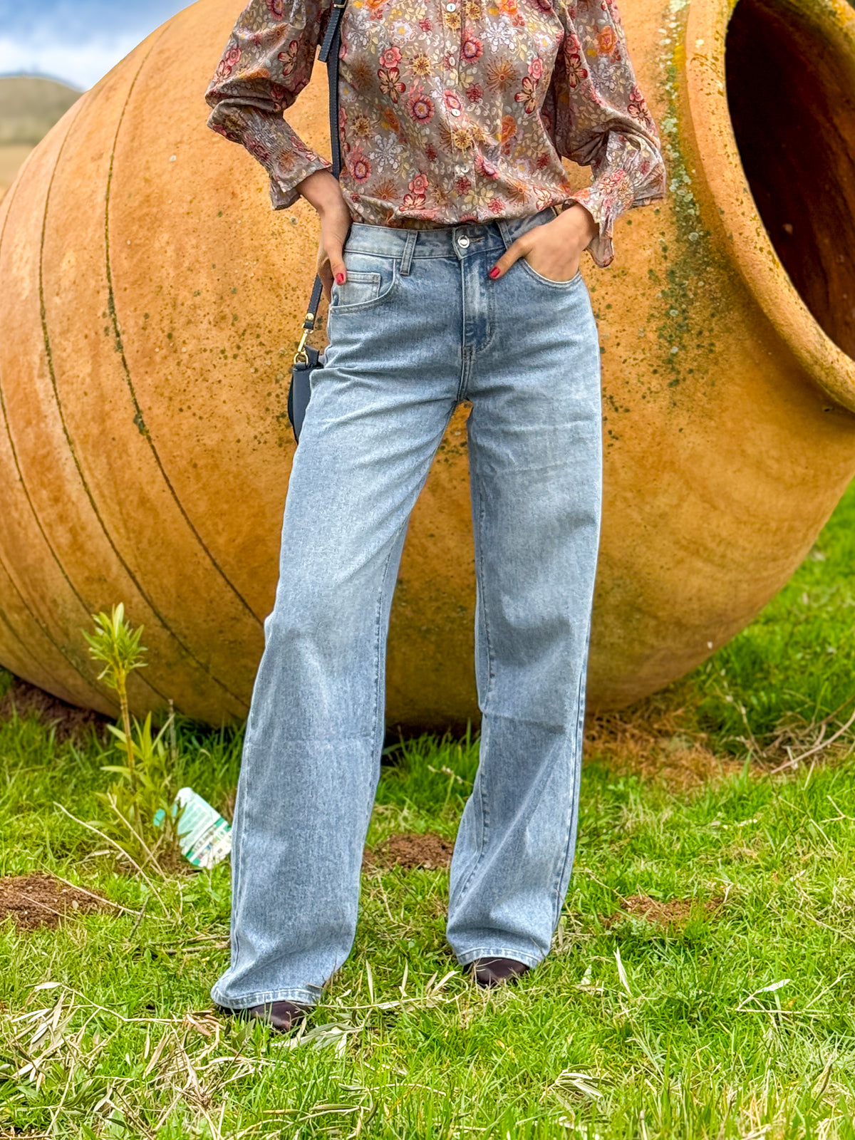 Pantalón Wide Leg Vaquero Claro