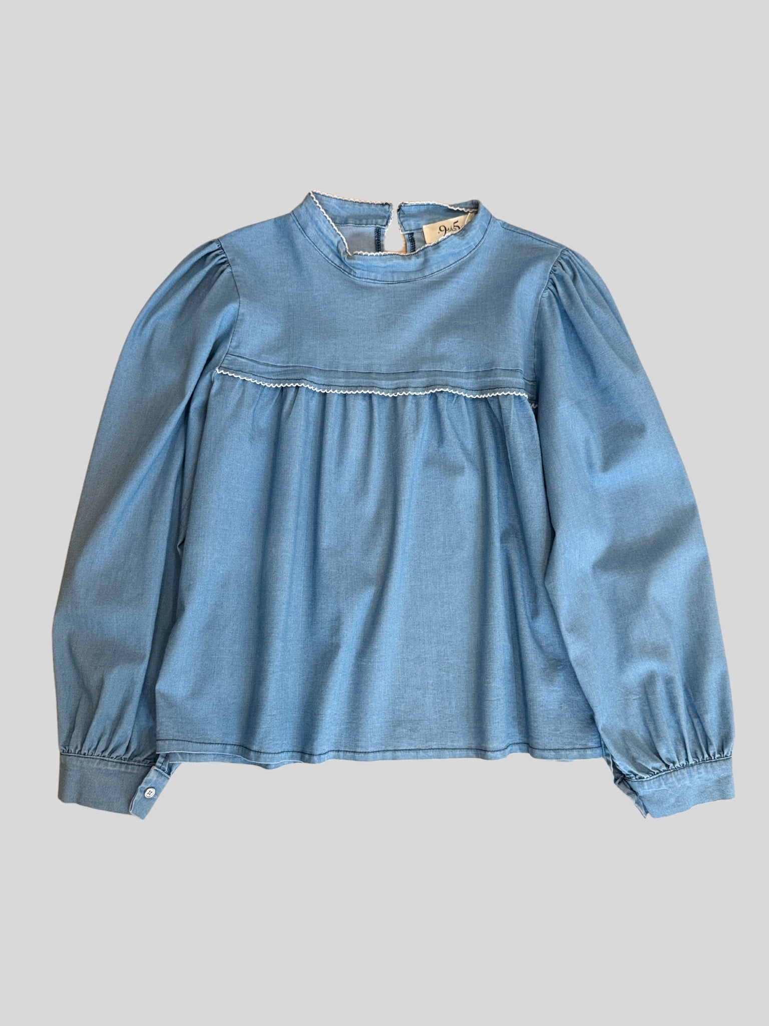 Camisa Vaquera Ribete Blanco