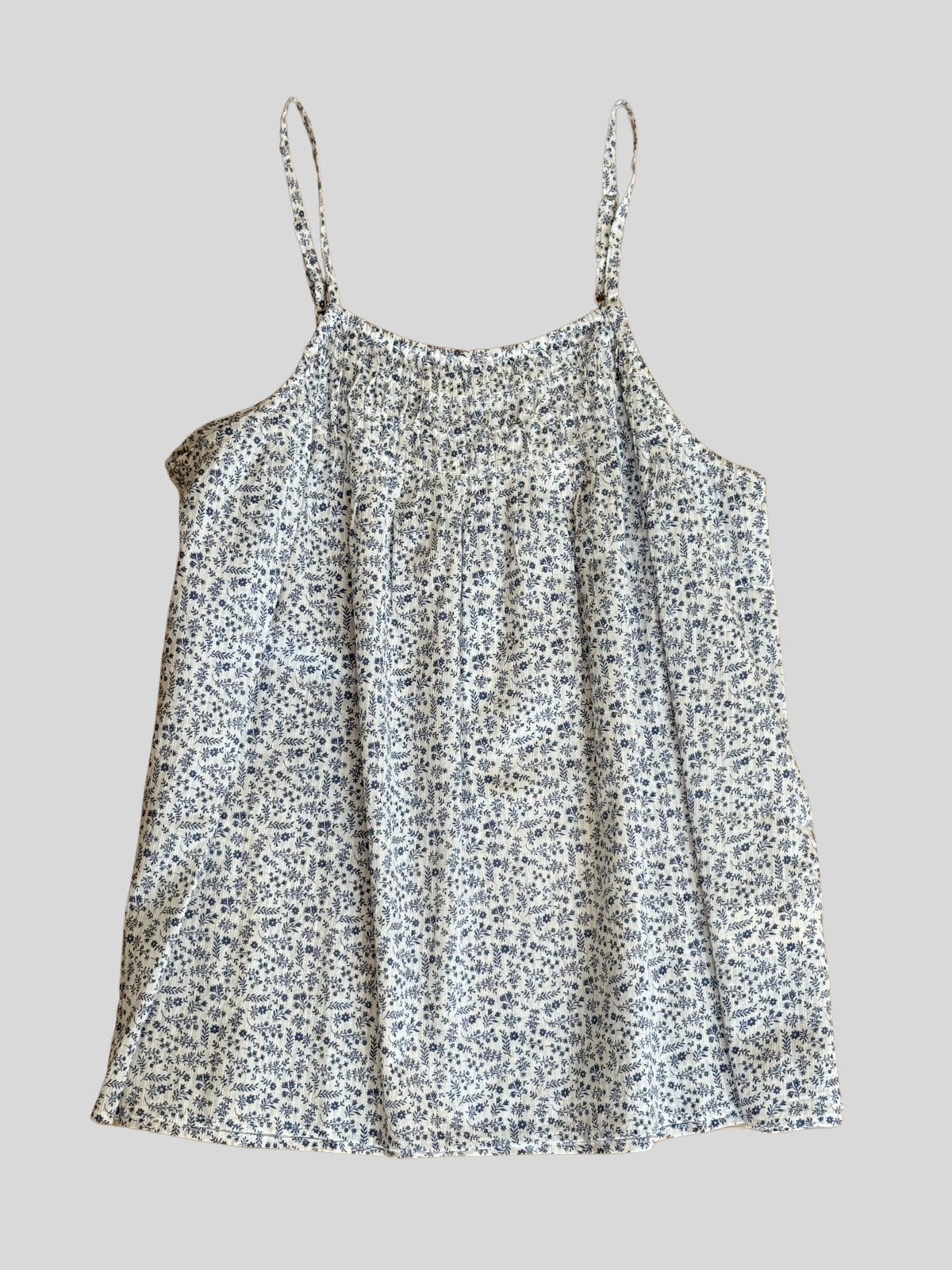 Camisa India Tirantes Florecita Azul