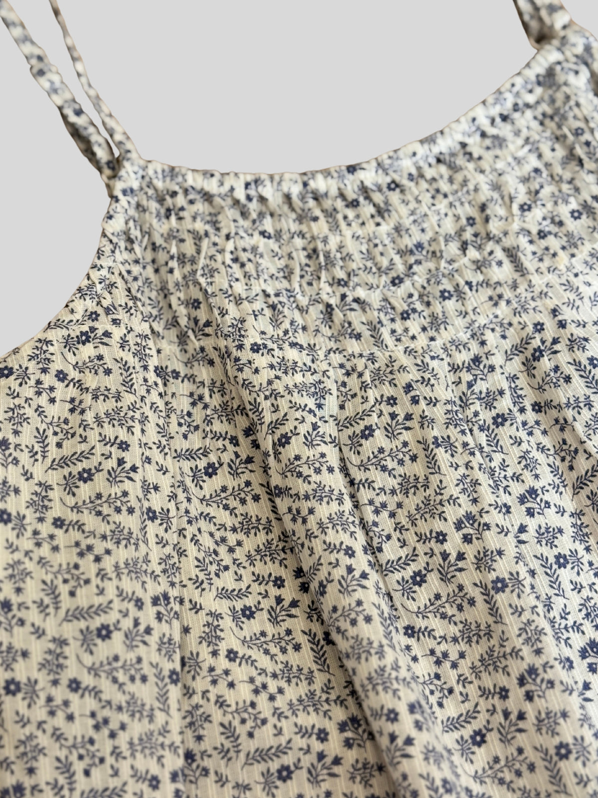 Camisa India Tirantes Florecita Azul