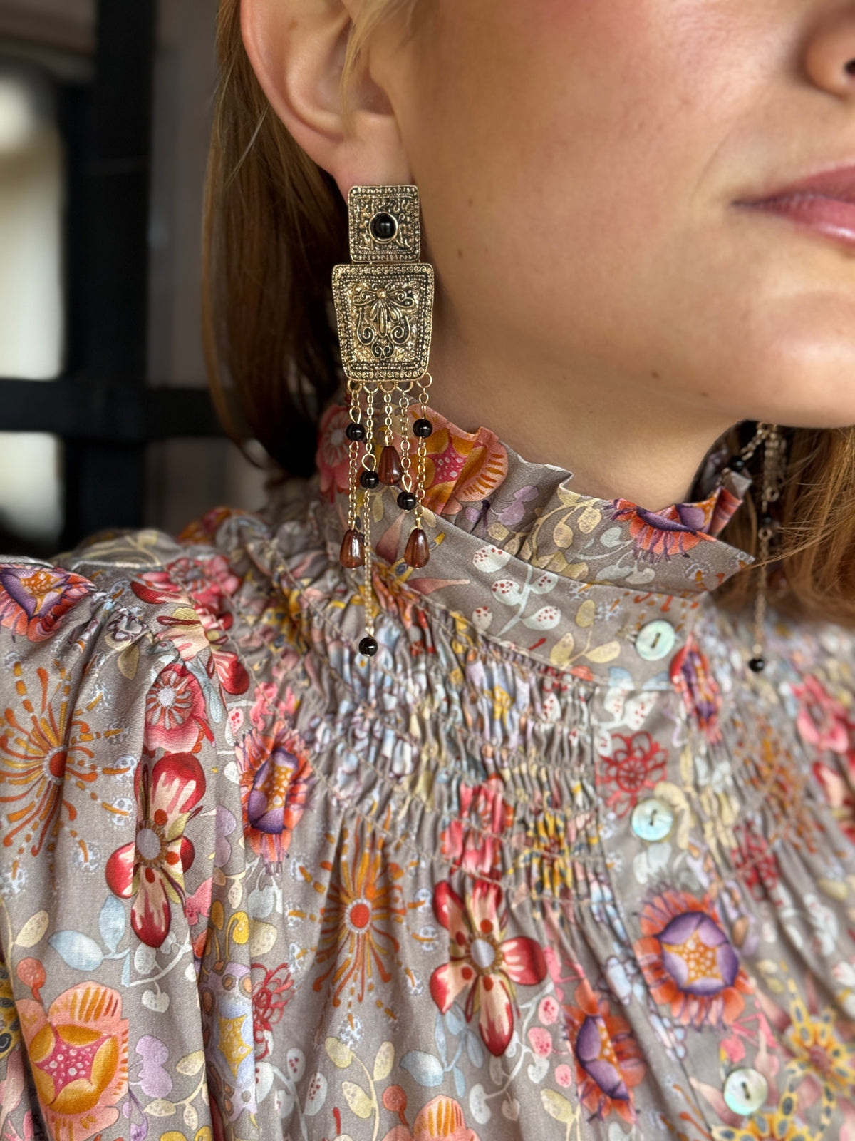 Pendientes Étnicos Negro y Marrón