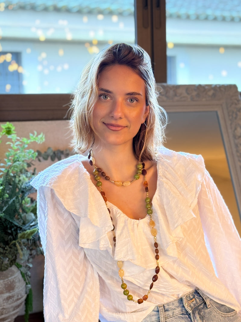 Camisa Blanca Volantes Textura