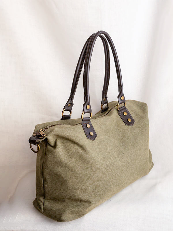 Bolso shopper color verde caza