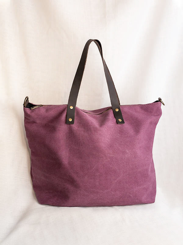 Bolso shopper de color berenjena