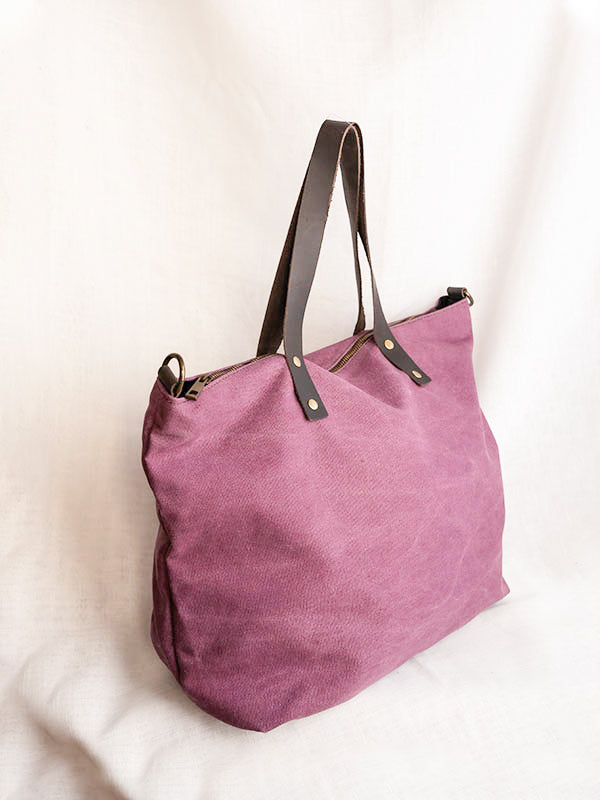 Bolso shopper de color berenjena