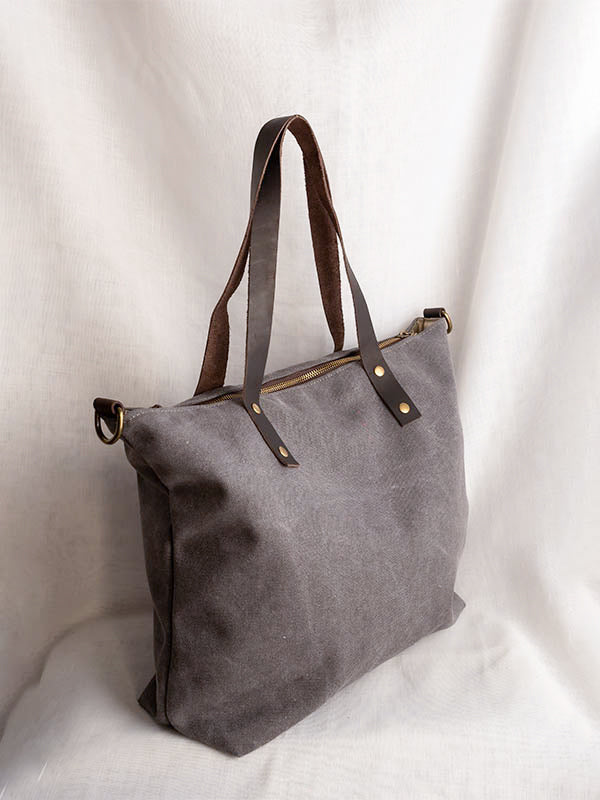 Bolso shopper de color gris antracita