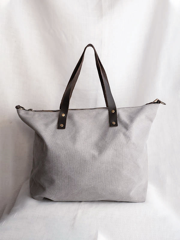 Bolso shopper color gris claro