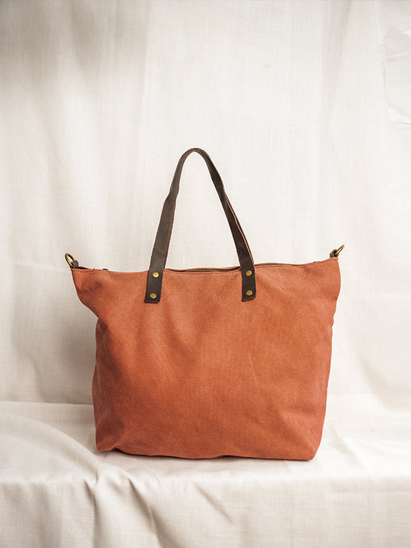 Bolso shopper de color caldero