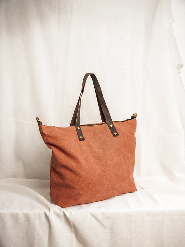 Bolso shopper de color caldero