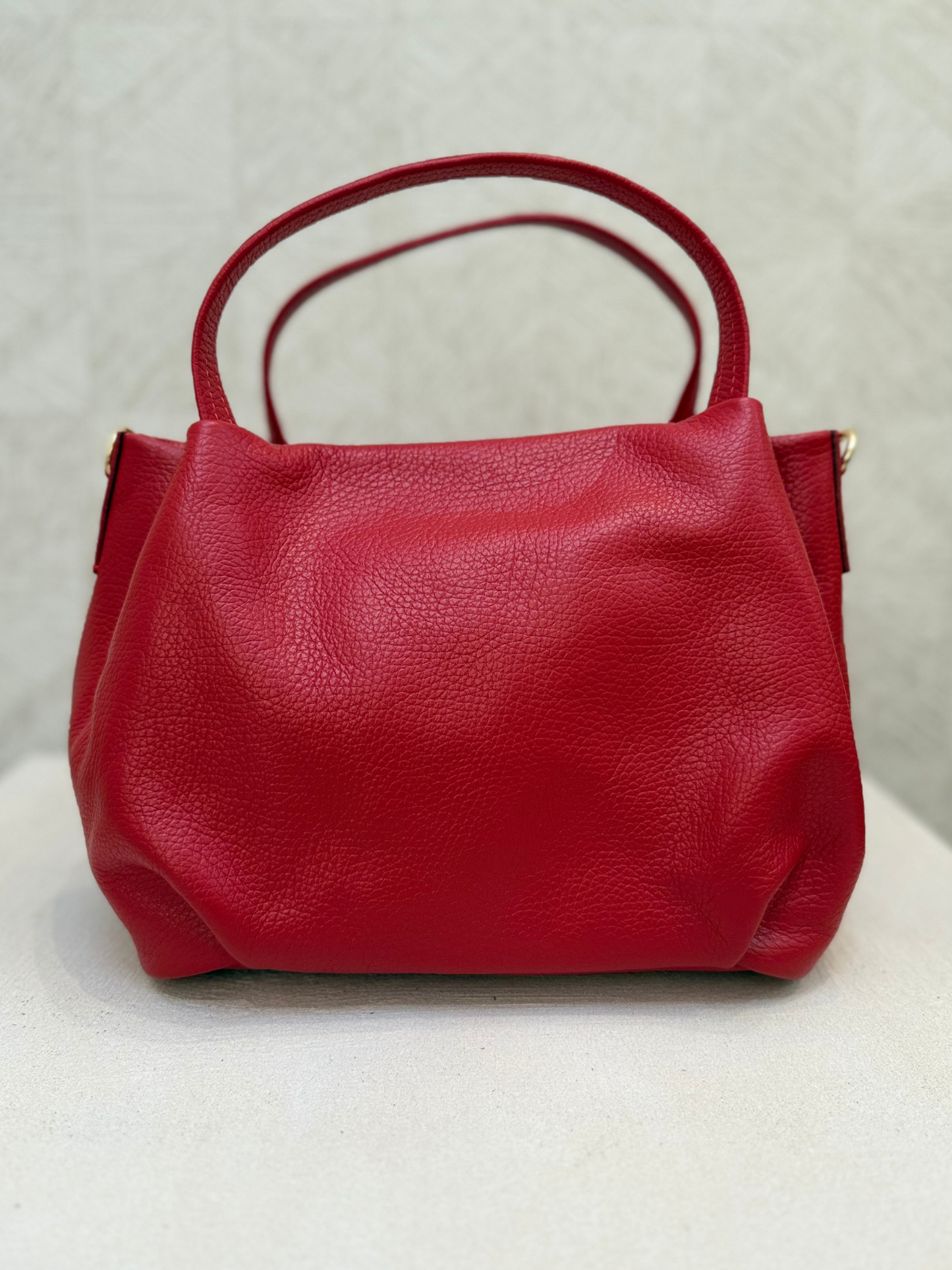 Bolso bowling de piel rojo