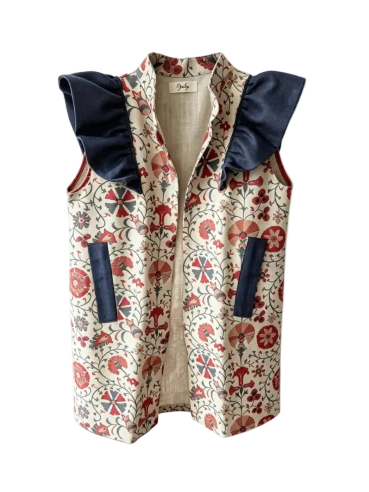 9MÁS5 Green and Rustic Beige Vest
