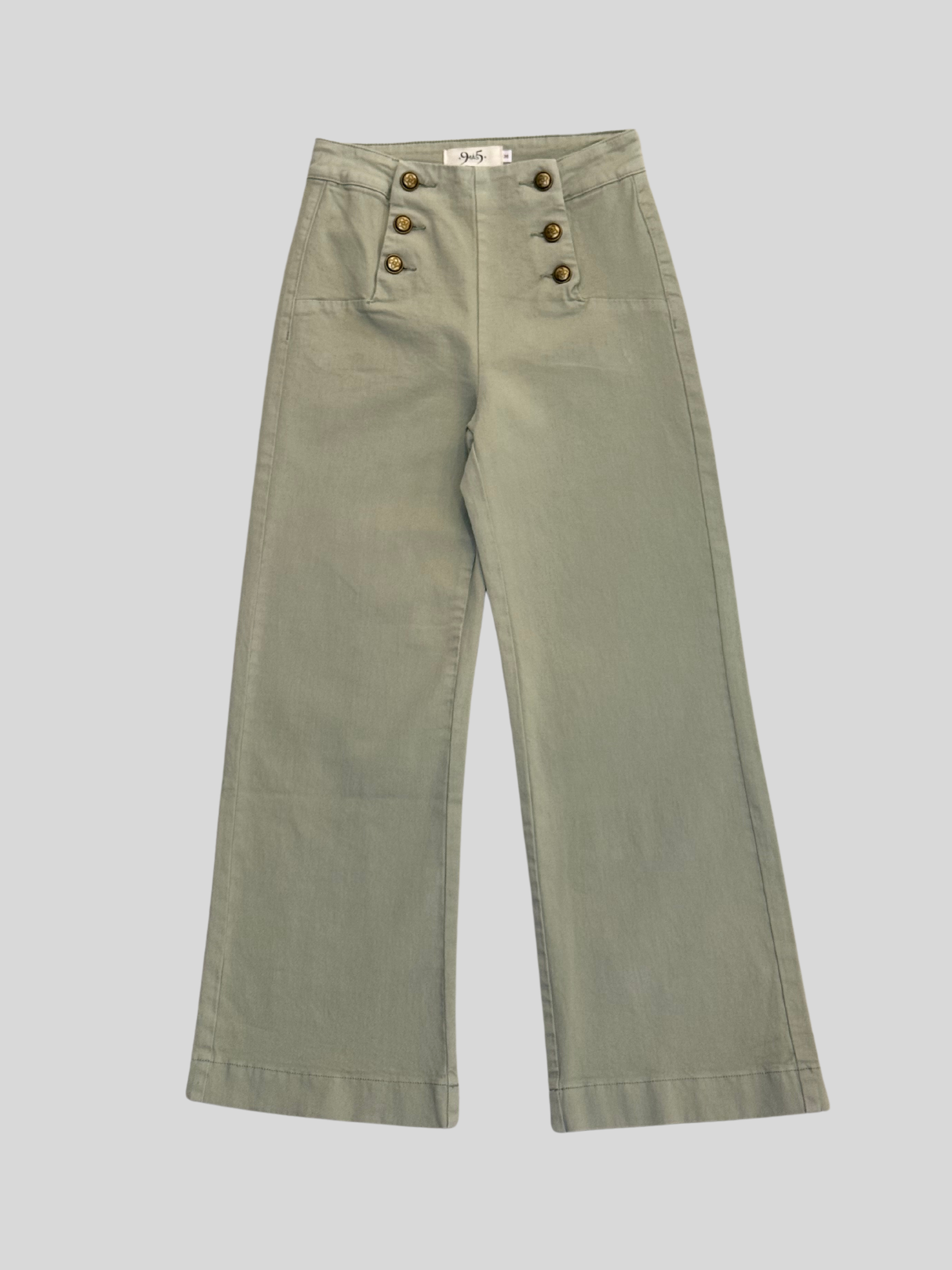 Foto frontal pantalon livorno verde agua