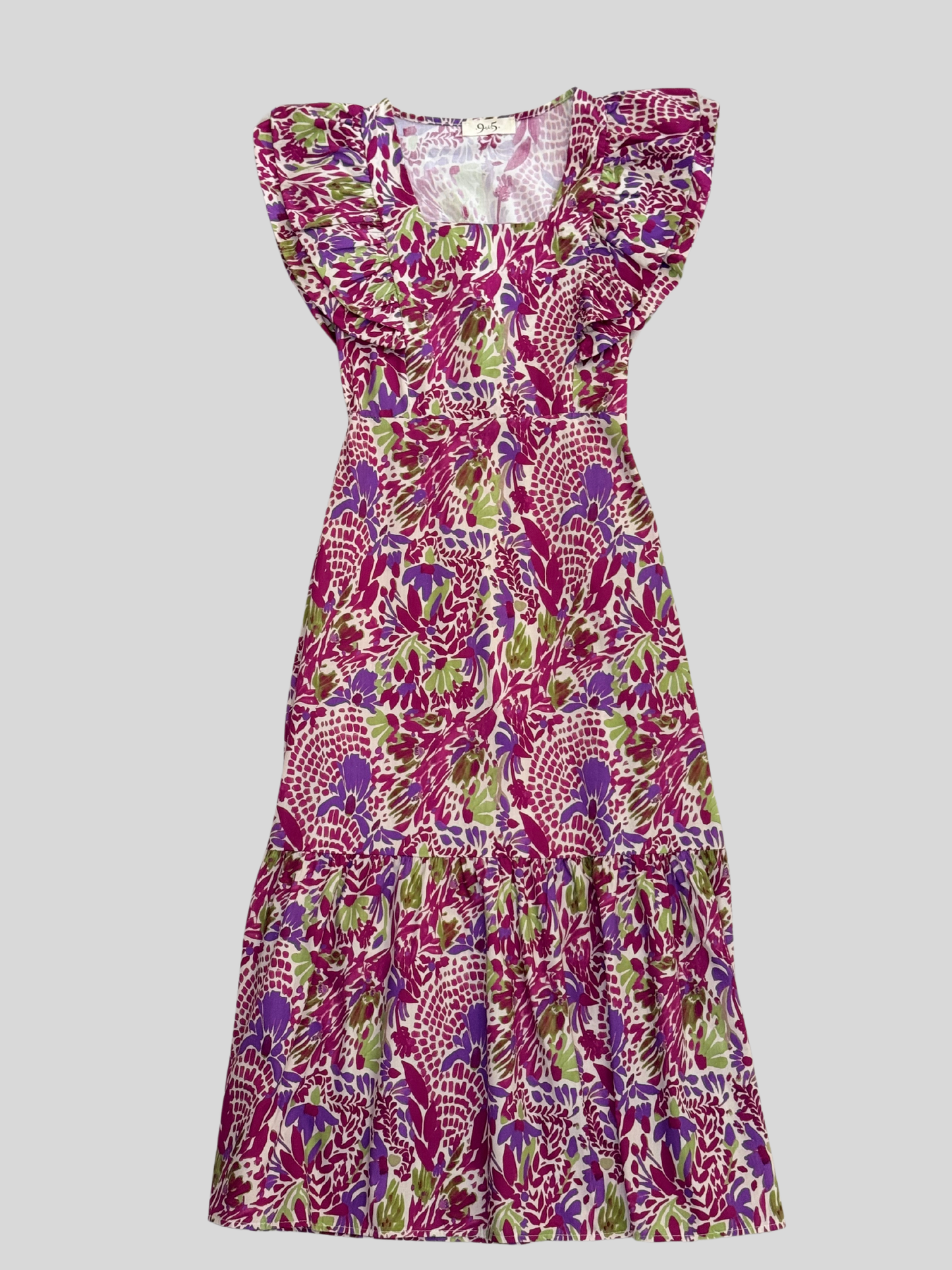 Foto frontal vestido bora bora flores morado