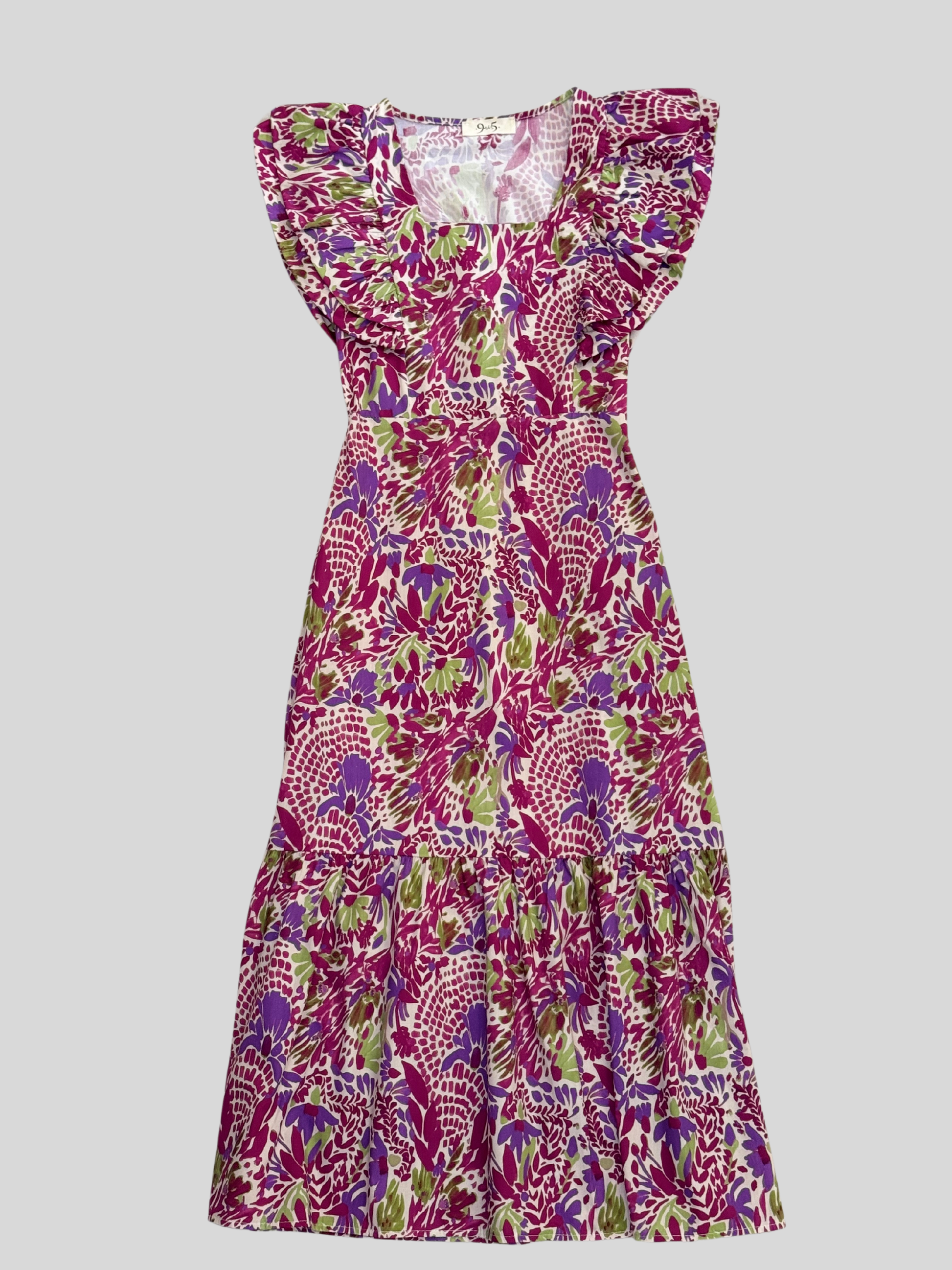 Foto frontal vestido bora bora flores morado
